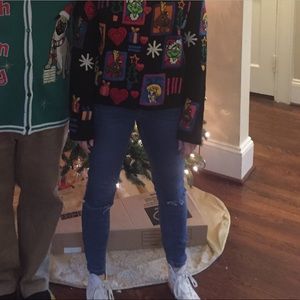 ASOS petite skinny jeans with knee rip